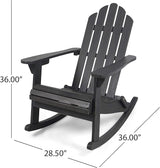 Christopher Knight Home Cara Outdoor Adirondack Acacia Wood Rocking Chair, Dark Gray Finish - Photo 3