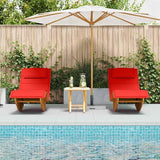 Set of 2 Outdoor Sun Loungers with Comfortable Cushions, Solid Acacia Wood Patio Chaise Lounge for Garden, Backyard - Photo 3