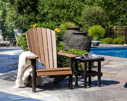 Leisure Lawns Poly Plastic Fanback Adirondack Chair, Outdoor Patio Chair - Amish Made in USA (Ivory)
