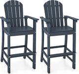 Tangkula Outdoor Tall Adirondack Chair 30 Inches Seat Height, HDPE Bar Height Patio Chair with High Backrest - Photo 1