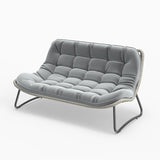 Kingdura Outdoor Wicker Papasan Egg Chair, Outdoor Loveseat, 2 Seater Oversized Patio Lounge Recliner with Thick Cushion - Photo 9