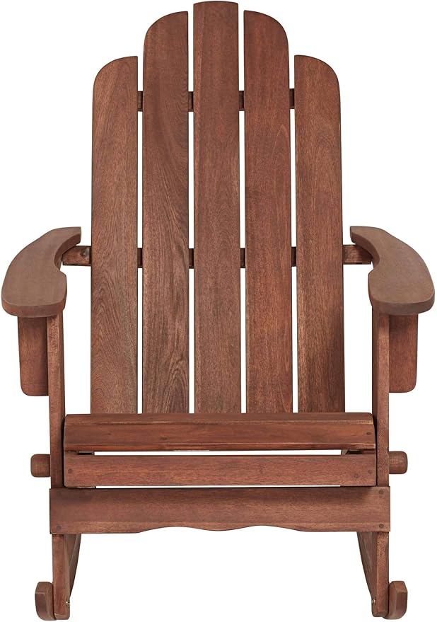 Teal Island Designs Chandler Dark Natural Adirondack Rocking Chair