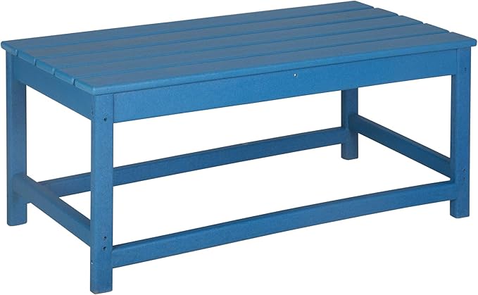 WestinTrends Malibu Outdoor Coffee Table, 35" x 17.5" All Weather Poly Lumber Patio Adirondack Coffee Table for Garden Lawn Porch Balcony, Pacific Blue