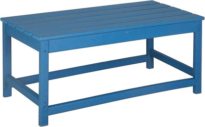WestinTrends Malibu Outdoor Coffee Table, 35" x 17.5" All Weather Poly Lumber Patio Adirondack Coffee Table for Garden Lawn Porch Balcony, Pacific Blue