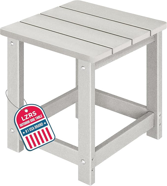 LZRS Adirondack Square Outdoor Side Table for Patio, Pool Composite Patio Table,HDPE End Tables for Backyard,Pool, Indoor Companion, Easy Maintenance & Weather Resistant(Sand)