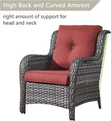 Rilyson Patio Furniture Chairs Outdoor Chair - 2 Piece Wicker Rattan Chairs Set with High Back and Deep Seating for - Photo 5