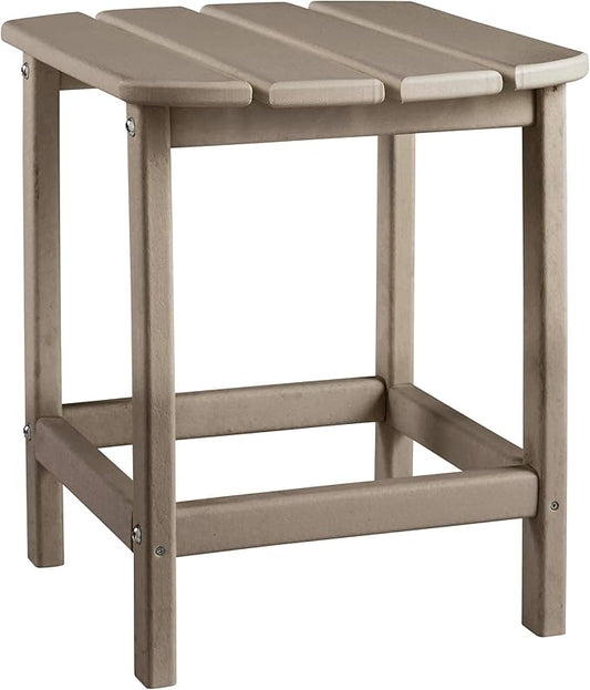 Signature Design by Ashley Sundown Treasure Outdoor Patio HDPE Weather Resistant End Table, Brown