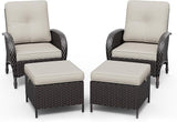 Joyside Wicker Patio Chairs, 4 Piece Rattan Outdoor Furniture with Thickened Cushions, High Back, Deep Seating - Photo 7