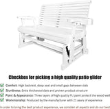 Fortune Candy Patio Glider with Cup Holders, High Roll Back and Deep Contoured Seat,Heavy Duty 800 Lb (White, 2-Seater) - Photo 4