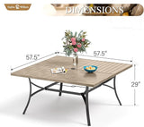Sophia & William 57.5" Large Outdoor Patio Table for 8 - Photo 2