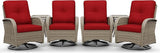 Joyside Wicker Patio Furniture Set, 6 Piece Outdoor Furniture Set with Thickened Cushions, High Back, Deep Seating - Photo 9