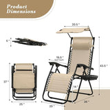 Athena Collection Patio Chairs Set of 2 Reclining Lounge Chair with Cup Holder and Pillow Fabric Camping Chairs with - Photo 3
