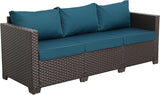 Valita Patio Furniture 3-seat Sofa Brown Wicker Outdoor Furniture Outdoor Couch Deep Seat High Backrest Waterproof - Photo 7