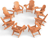 Adirondack Chair Set of 8, HDPE Folding Adirondack Chair with Multifunctional Cup Holder - Photo 1