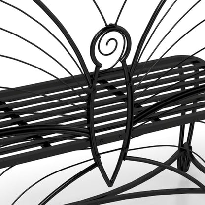 Outdoor Bench Terrace Seat, Butterfly Shape Metal Garden Bench, Park Bench Outdoor Seat, Multifunctional Chair, Suitable for Garden, Courtyard, Park, Entrance