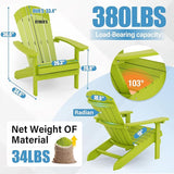 YEFU Adirondack Chairs Set of 2: Plastic Adirondack Chairs - Patio Chairs with Wood Texture - Outdoor Chair HIPS - Lawn - Photo 2