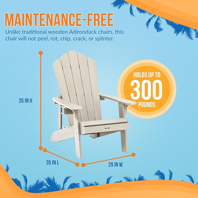 Blue Wave Ez-Care Tek-Wood™ Adirondack Chair - Slate Grey