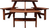 Wooden Picnic Table,Outdoor Wooden Dining Rectangle Table w/Umbrella Hole,for Patio,Garden,Backyard - Photo 4