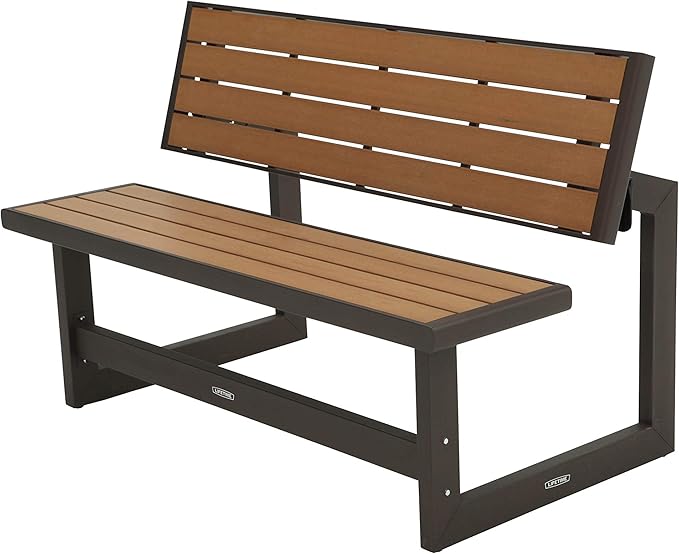 LIFETIME 60054 Convertible Bench / Table, Faux Wood Construction - Photo 1