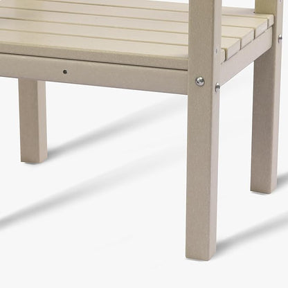 WestinTrends Malibu 36" Outdoor Adirondack HDPE 2-Tier Patio Side Table, Sand