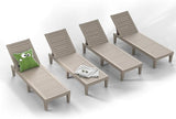 ROJIK Outdoor Chaise Lounge Chair Set of 4,with 5-Position Adjustable Backrest,Waterproof & Lightweight - Photo 1