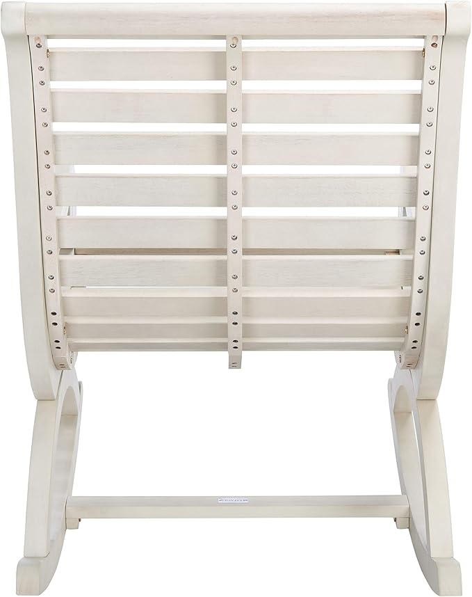 Safavieh Outdoor Sonora White Wash Eucalyptus Wood Scroll Arms Rocking Chair