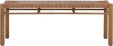 SAFAVIEH Couture Outdoor Patio Furniture Collection - Romona Tropical Bench, Natural Brown Rectangular with Woven Seat - Photo 6