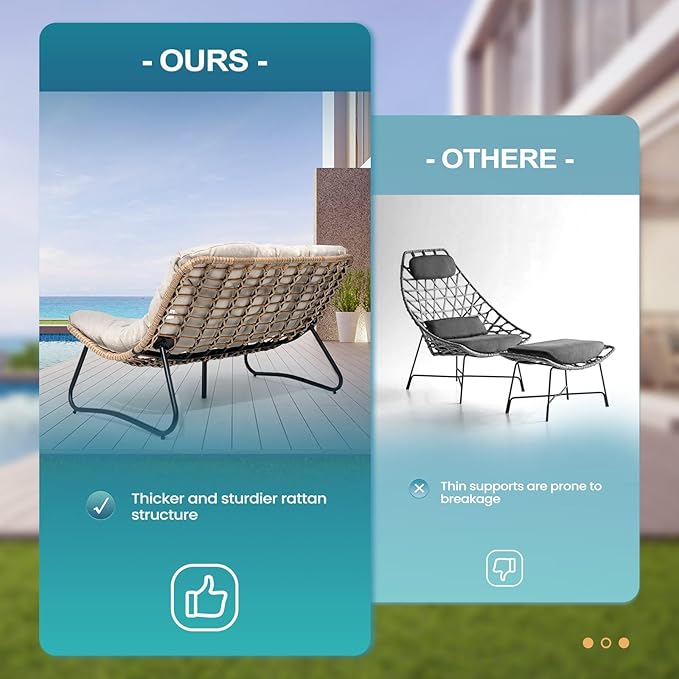 Crestlive Products Outdoor Loveseat 3PCS, Outdoor Sofa Set - Photo 3