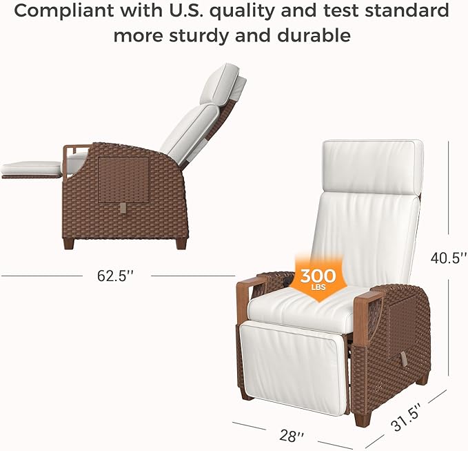 Grand patio Outdoor Recliner Air Pump 150° Lay Flat Reclining Chair with Independent Adjustable Back and Footrest - Photo 2