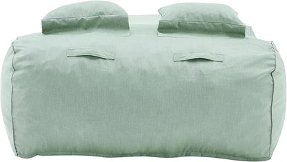 Merax Outdoor Bean Bag Chair Sun Lounger for 2 Adult, 73" Big Comfy Outdoor Bean Bag Daybed Couch with Headrest, Water-Resistant Fabric Patio Chaise Lounger Chair for Pool Balcony Beach Deck, Mint