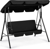 Yaheetech 3-Seat Patio Swing Chair, Outdoor Canopy Porch with Adjustable Canopy & Removable Cushion - Photo 1
