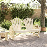 2-Seater Patio Adirondack Chair Solid Wood Fir Outdoor Sectional Furniture for Garden Backyard Poolside Balcony Durable - Photo 3