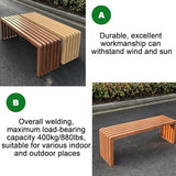 Outdoor Garden Bench, Metal Garden Bench Weatherproof, Galvanized Steel, Load-Bearing 880lbs, for Garden, Porch - Photo 5