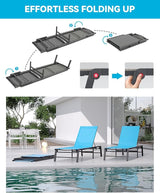 Aluminum Chaise Lounge Chair Outdoor, Foldable Patio Lounge Chair Assemble-Free - Photo 3