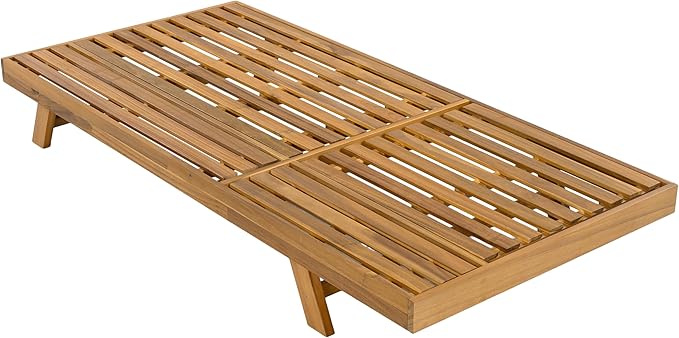 GDFStudio Acacia Wood Chaise Lounge Set with 2" Water-Resistant Cushion, 4-Position Adjustable Backrest Recliner - Photo 9