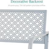 Best Choice Products Outdoor Bench 2-Person Metal Steel Benches Furniture for Garden, Patio, Porch - Photo 5