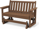 SERWALL 2 Person Patio Glider Rocking Chair, HDPE Material Weather-Resistant Swinging Bench for Outdoor Porch Garden - Photo 1