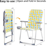 VINGLI Aluminum Patio Lawn Chairs Folding Set of 2 with Detachable Cup Holder - Photo 6