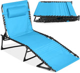 Best Choice Products Patio Chaise Lounge Chair, Portable Outdoor Folding Recliner for Lawn, w/ 8 Positions, Handles - Photo 1