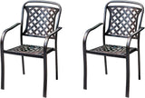 Outdoor Dining Chair Cast Aluminum Patio Chairs Set of 2 All-Weather Patio Dining Chair with Adjustable Feet for - Photo 1