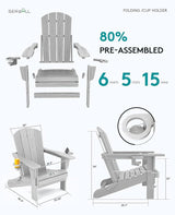 SERWALL Adirondack Chair with Cup Holders - Composite Adirondack Chairs Set of 6 HDPE Outdoor Chairs All Weather Use - Photo 3