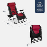 Best Choice Products Oversized Padded Zero Gravity Chair, Folding Outdoor Patio Recliner - Photo 3