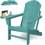 FOOWIN Folding Adirondack Chair, HDPE Adirondack Chairs with Cup Holder - Photo 1