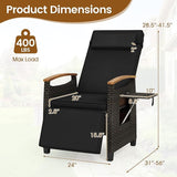 HAPPYGRILL Outdoor Rattan Wicker Chaise Lounge Recliner Chair with Adjustable Backrest & Footrest - Photo 3