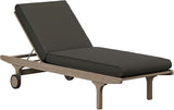 Modway Saratoga Teak Wood Set of 2 Chaise Lounge Chairs and Side Table in Flint Gray - 3-Piece Outdoor Furniture Set - Photo 7