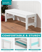 SERWALL 47 Inches Outdoor Bench Set of 2 - Photo 6