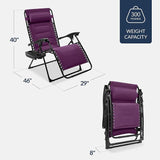 Best Choice Products Oversized Padded Zero Gravity Chair, Folding Outdoor Patio Recliner - Photo 2