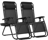 PayLessHere Lounge Chair Set of 2 Adjustable Zero Gravity Chair Beach Chair Folding Lawn Patio Chair with Removable - Photo 1