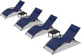 PURPLE LEAF Patio Oversized Chaise Lounge Chair Set with 2 Side Table Pool Outside Adjustable Recliner Chairs for Beach - Photo 3