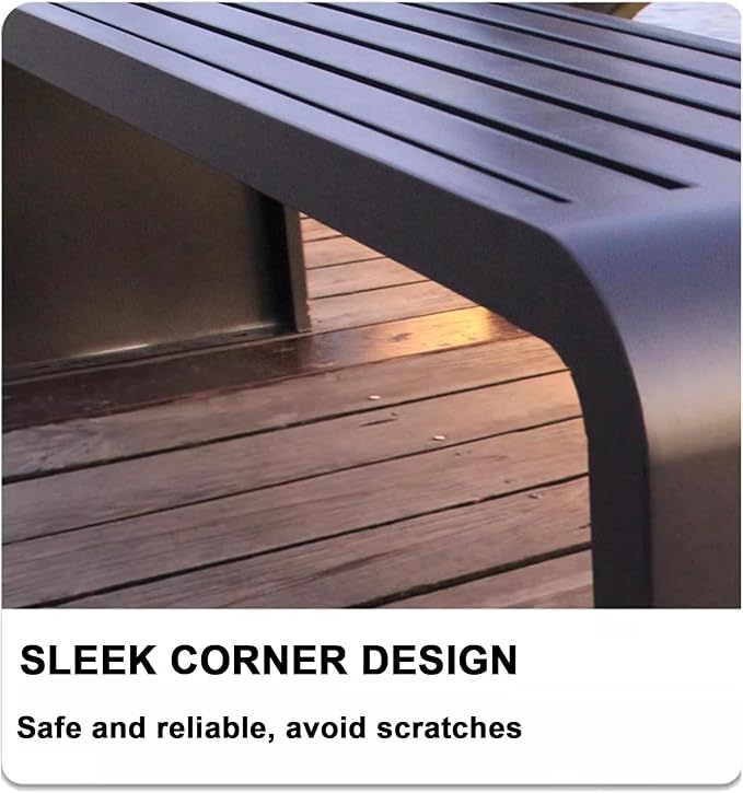 Outdoor Patio Bench, Park Bench Outdoor Bench Metal Bench Backless Benches, 660Lbs Weight Capacity, for Porch, Garden, Park, Backyard(Red,100x40x45CM)